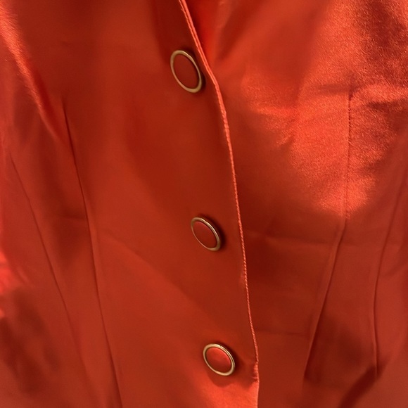 Escada Vintage Silk Blend Skirt Set In Orange - Picture 7 of 14